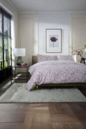 The Lyndon Company Tulle 100% Cotton Pink Duvet Cover Set Extra Soft Stone-Effect Bedding With Piped Edge - thumbnail 2