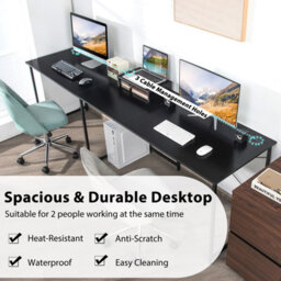 Costway L-Shaped Corner Computer Desk Reversible Study Writing Desk Workstation Home Office Laptop Black - thumbnail 6