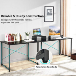 Costway L-Shaped Corner Computer Desk Reversible Study Writing Desk Workstation Home Office Laptop Black - thumbnail 8