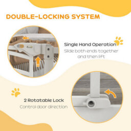 Pawhut Pressure Fit Pet Safety Gate With Small Cat Door 74 To 80 Cm - thumbnail 5