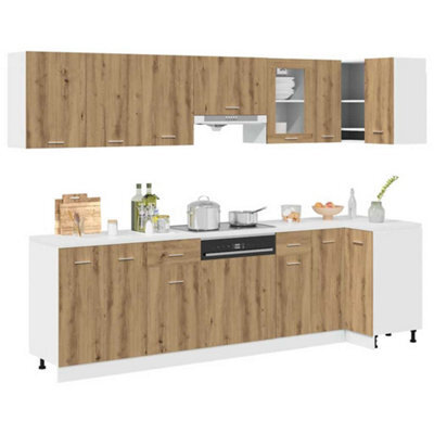 Berkfield 11 Piece Kitchen Cabinet Set Lyon Artisan Oak Engineered Wood - image 1