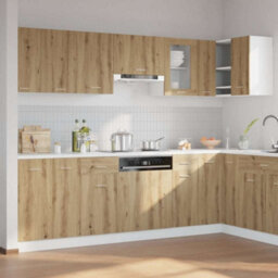 Berkfield 11 Piece Kitchen Cabinet Set Lyon Artisan Oak Engineered Wood - thumbnail 3