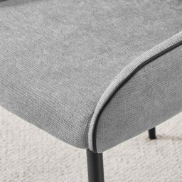 Furniturebox Set Of 2 Dining Chairs - Beaumont Premium Dining Chairs - Grey Fabric Black Leg Dining Chairs - Kitchen Dining Room Chairs - thumbnail 6
