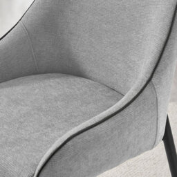 Furniturebox Set Of 2 Dining Chairs - Beaumont Premium Dining Chairs - Grey Fabric Black Leg Dining Chairs - Kitchen Dining Room Chairs - thumbnail 7