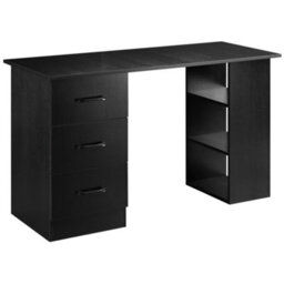 Wyld Haus Fasasa 120Cm Black Home Office Desk With 3 Shelves And 3 Drawers - thumbnail 2