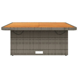 Berkfield Garden Table Grey 110X110X71 Cm Poly Rattan And Acacia Wood - thumbnail 5