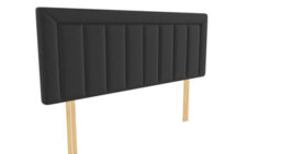Arlo 36 Inch High Linen Strutted Divan Bed Headboard - Black - thumbnail 3