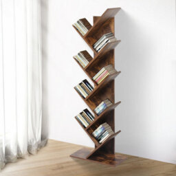 Levede 8 Tier Wooden Bookshelf Tree Bookcase Home Display Storage Stand - thumbnail 1