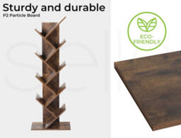 Levede 8 Tier Wooden Bookshelf Tree Bookcase Home Display Storage Stand - thumbnail 6