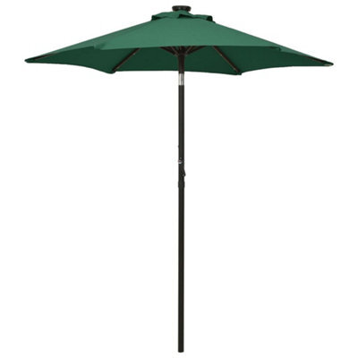Berkfield Parasol With Led Lights Green 200X211 Cm Aluminium - image 1