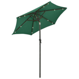 Berkfield Parasol With Led Lights Green 200X211 Cm Aluminium - thumbnail 2