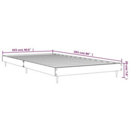 Berkfield Bed Frame Brown Oak 100X200 Cm Engineered Wood - thumbnail 9