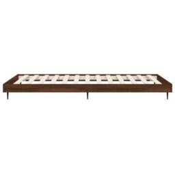 Berkfield Bed Frame Brown Oak 100X200 Cm Engineered Wood - thumbnail 7