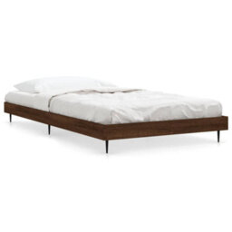Berkfield Bed Frame Brown Oak 100X200 Cm Engineered Wood - thumbnail 2