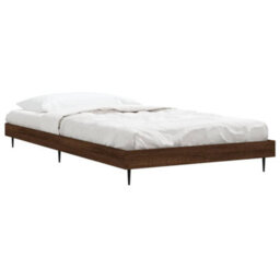 Berkfield Bed Frame Brown Oak 100X200 Cm Engineered Wood - thumbnail 3