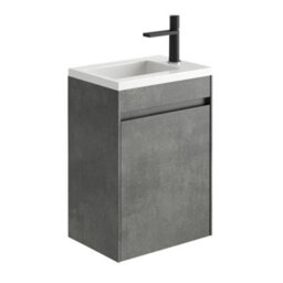 Plum&clay Rigel Concrete Wall Hung Cloakroom Vanity Unit With Resin Basin (W)44Cm (H)63Cm