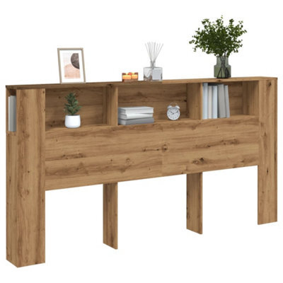 Berkfield Headboard Cabinet Artisian Oak 200X18.5X102.5 Cm Engineered Wood - image 1
