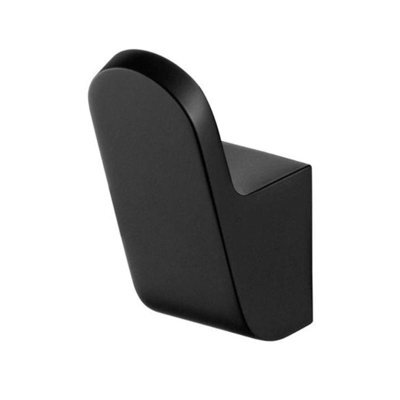 Bisk Single Hook Hanger Wall Dressing-Gown Towel Bathroom Black Powder Coated Zamak - image 1
