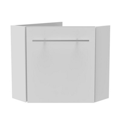 AVER-GROWTH Wall-Mounted Bathroom Vanity Unit Matt White Pre-Assembled Bathroom Cabinets Only 395(W)X395X(D)X420(H)mm With Door - image 1