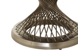 Orsina Coffee Table With Silver Base, Round Black Glass Top Modern Coffee Table, Contemporary Coffee Table - thumbnail 4