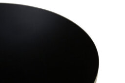 Orsina Coffee Table With Silver Base, Round Black Glass Top Modern Coffee Table, Contemporary Coffee Table - thumbnail 2