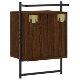 Berkfield Bedside Cabinets Wall-Mounted 2 Pcs Brown Oak 40X30X61 Cm Engineered Wood - thumbnail 9