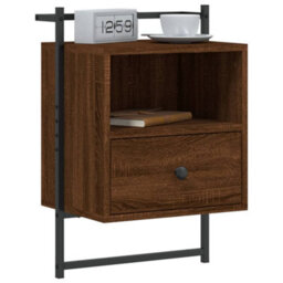 Berkfield Bedside Cabinets Wall-Mounted 2 Pcs Brown Oak 40X30X61 Cm Engineered Wood - thumbnail 3