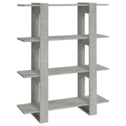 Berkfield Book Cabinet/room Divider Concrete Grey 100X30X123.5 Cm - thumbnail 2