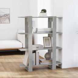 Berkfield Book Cabinet/room Divider Concrete Grey 100X30X123.5 Cm