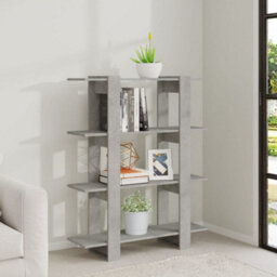 Berkfield Book Cabinet/room Divider Concrete Grey 100X30X123.5 Cm - thumbnail 6