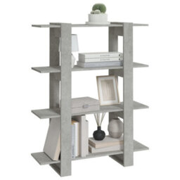 Berkfield Book Cabinet/room Divider Concrete Grey 100X30X123.5 Cm - thumbnail 5
