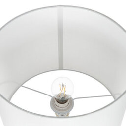 Beliani Table Lamp - Clear Glass Base With Gold Accents, White Empire Shade, Bedside Light (W33 X D33 X H63Cm) - thumbnail 5