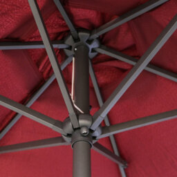 Sundaze Wine Red 2.5M  Round Garden Parasol Umbrella Outdoor Patio Solar Led Lights Crank Tilt With Base - thumbnail 5