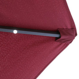 Sundaze Wine Red 2.5M  Round Garden Parasol Umbrella Outdoor Patio Solar Led Lights Crank Tilt With Base - thumbnail 6