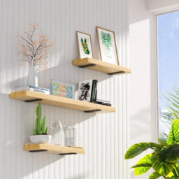 8 Inch-4Pcs Heavy Duty Black Cast Iron Shelf Brackets, Floating Shelf Supports - thumbnail 2