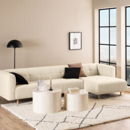 Furniture To Go Dice Round Coffee Table Set In Light Travertine Effect - thumbnail 5