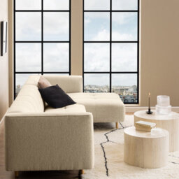 Furniture To Go Dice Round Coffee Table Set In Light Travertine Effect - thumbnail 3