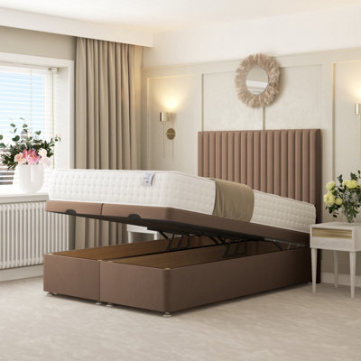 "Bed Choices Khloe Ottoman Divan Bed 54""(Taupe) - Super King"