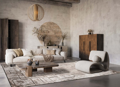 Belgravia Living Room Area Rug Metallic Sheen Modern Cobble Design Mocha 160Cm X 230Cm - image 1