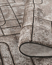 Belgravia Living Room Area Rug Metallic Sheen Modern Cobble Design Mocha 160Cm X 230Cm - thumbnail 4