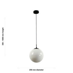 First Choice Lighting Set Of 2 Grosvenor  - Black Pendant Lights With Glass Globes - thumbnail 9