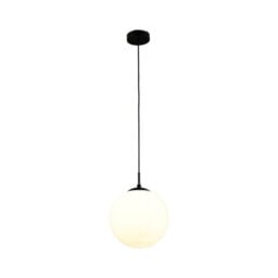 First Choice Lighting Set Of 2 Grosvenor  - Black Pendant Lights With Glass Globes - thumbnail 4