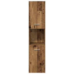 Berkfield Modern 4 Piece Bathroom Furniture Set - Old Wood Engineered Wood - thumbnail 7