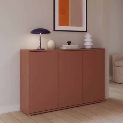 Furniture To Go Alice Springs 3 Door Sideboard With Push-To-Open Doors In Terracotta - image 1