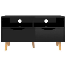 Walplus Tv Cabinet High Gloss Black 90X40X48.5 Cm Engineered Wood - thumbnail 5