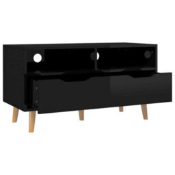 Walplus Tv Cabinet High Gloss Black 90X40X48.5 Cm Engineered Wood - thumbnail 4