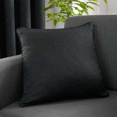 Fusion Strata Luxe Black Velvet Filled Cushion - image 1