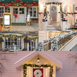 Amorly Christmas Garland With Lights,holiday Decoration Snow Flocked Artificial Garland For Stairs Fireplaces Wall Christmas Garland 9Ft - thumbnail 6