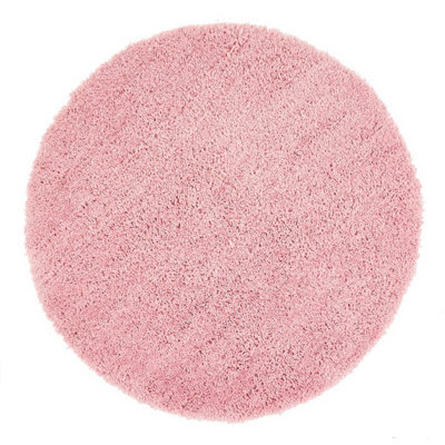 Chicago Rose Plain 50mm Thick Modern Easy To Clean Luxurious Handmade Circle Rug For Bedroom Living Room By Origins-133Cm(Circle) - image 1