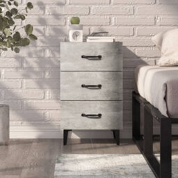 Berkfield Bedside Cabinet Concrete Grey 40X40X66 Cm Engineered Wood - thumbnail 7
